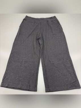 Kinesis Gray Ribbed Wide Leg Lounge Pants XL Athleisure Travel Pockets